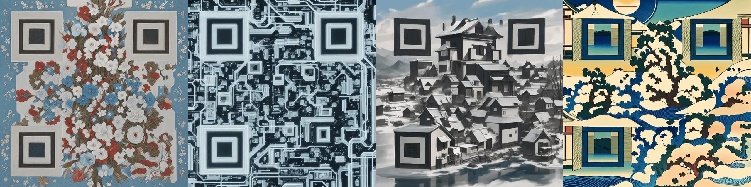 AI generated QR codes that look like abstract images